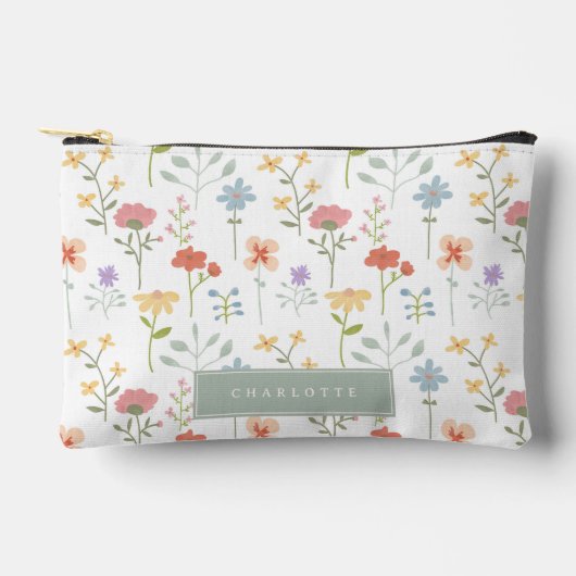 Waterverf Wildflowers Floral Custom Name Etui (Voorkant)