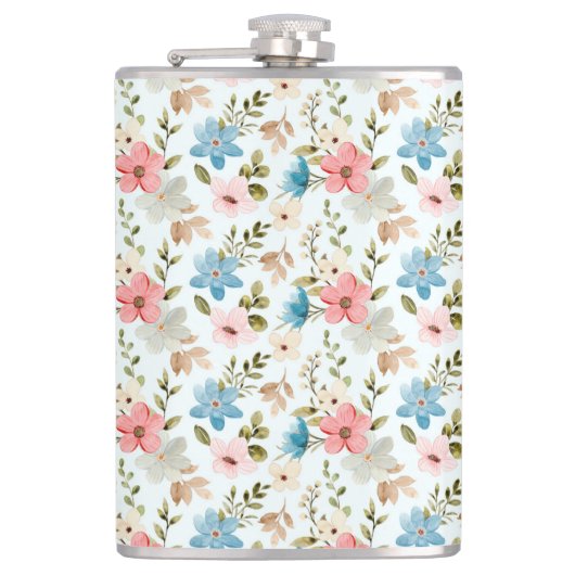 Waterverf Wildflowers Floral Pattern-67676 Heupfles (Voorkant)