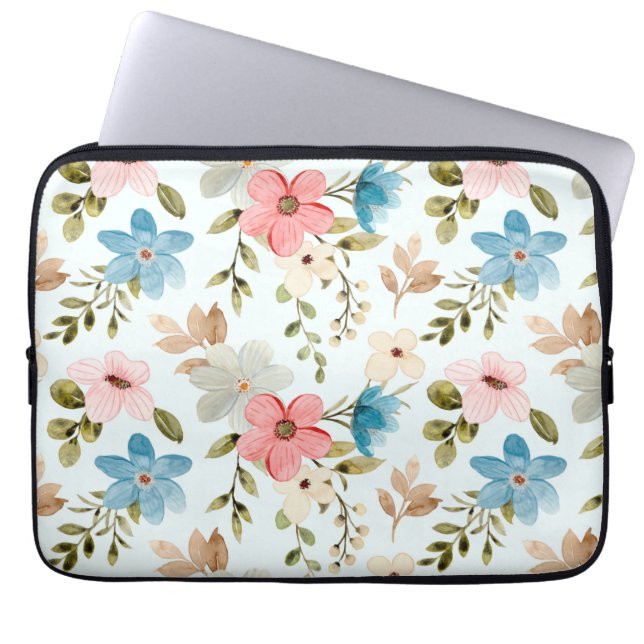 Waterverf Wildflowers Floral Pattern-67676 Laptop Sleeve (Voorkant)