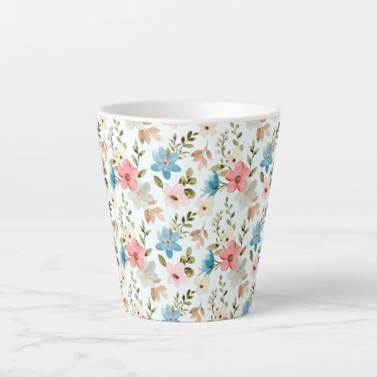 Waterverf Wildflowers Floral Pattern-67676 Latte Mok (Voorkant)