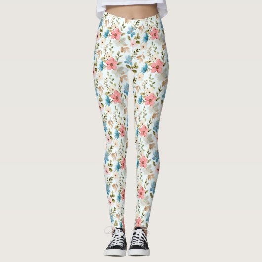 Waterverf Wildflowers Floral Pattern-67676 Leggings (Voorkant)