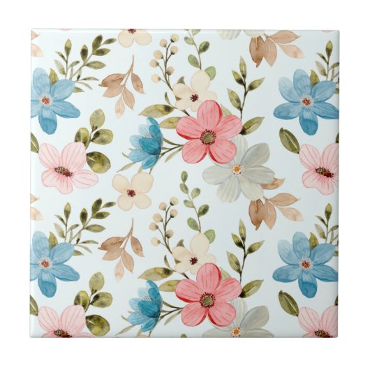 Waterverf Wildflowers Floral Pattern-67676 Tegeltje (Voorkant)