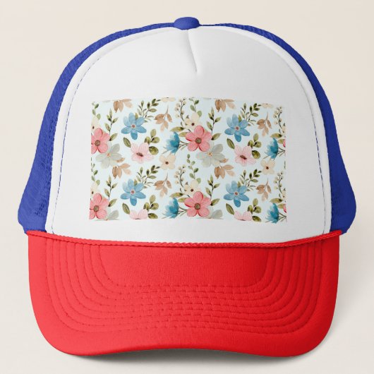 Waterverf Wildflowers Floral Pattern-67676 Trucker Pet (Voorkant)