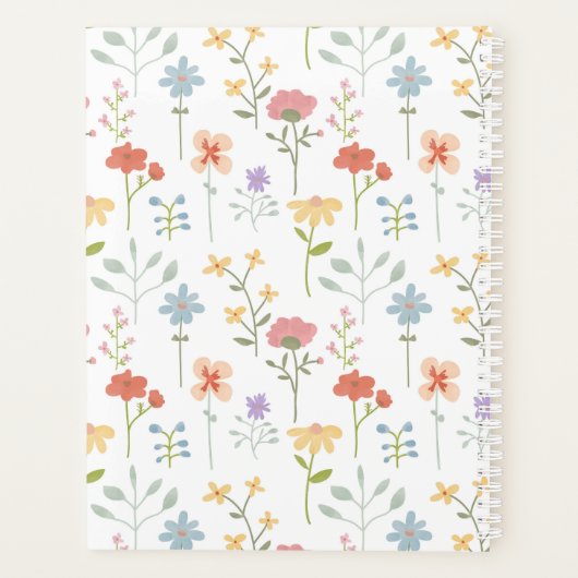 Waterverf Wildflowers Floral Pattern Recept Planner (Achterkant)