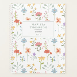 Waterverf Wildflowers Floral Pattern Recept Planner