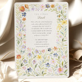 Waterverf Wildflowers Florence Wedding Kaart