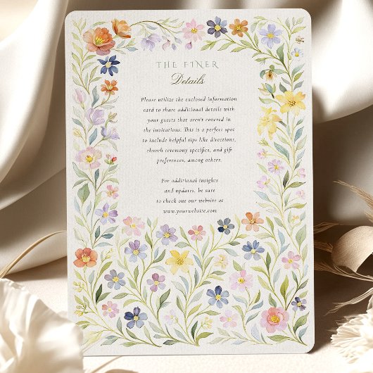 Waterverf Wildflowers Florence Wedding Kaart