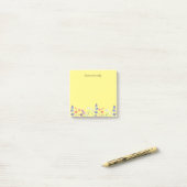 Waterverf Wildflowers Gepersonaliseerde naam Flora Post-it® Notes (Op bureau)