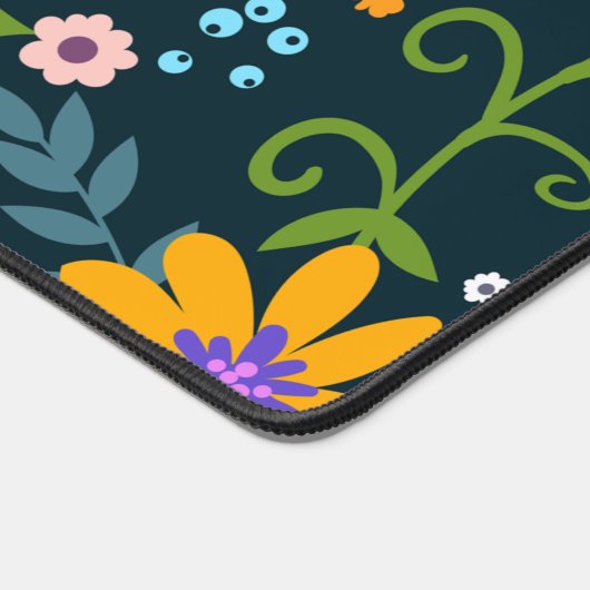 Waterverf Wildflowers Gepersonaliseerde scriptnaam Bureaumat (Hoek)