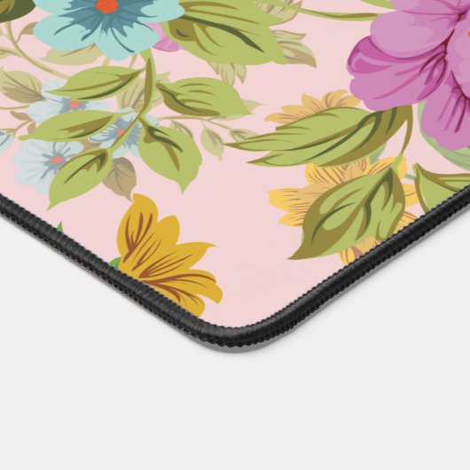 Waterverf Wildflowers Gepersonaliseerde scriptnaam Bureaumat (Hoek)