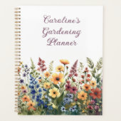 Waterverf Wildflowers gepersonaliseerde zomer Planner (Voorkant)