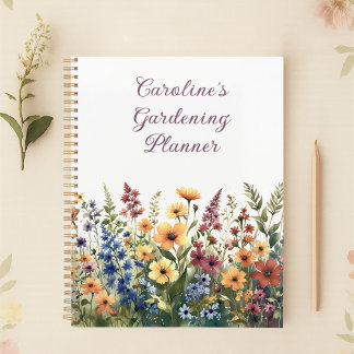 Waterverf Wildflowers gepersonaliseerde zomer Planner