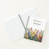 Waterverf Wildflowers Gepersonaliseerde zomerkrant Notitieboek (Binnen)