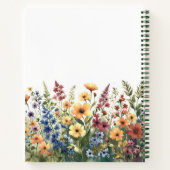 Waterverf Wildflowers Gepersonaliseerde zomerkrant Notitieboek (Achterkant)