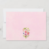 Waterverf Wildflowers Huwelijksrepetitie & Diner Kaart (Achterkant)