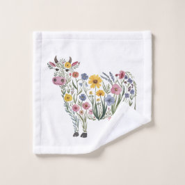 Waterverf Wildflowers in de vorm van een Schattige Bad Handdoek