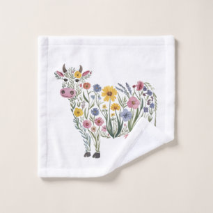 Waterverf Wildflowers in de vorm van een Schattige Bad Handdoek
