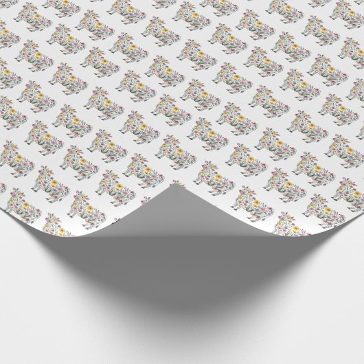 Waterverf Wildflowers in de vorm van een Schattige Cadeaupapier (Hoek)