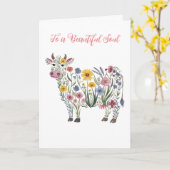 Waterverf Wildflowers in de vorm van een Schattige Kaart (Gele Bloem)