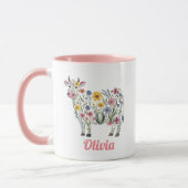 Waterverf Wildflowers in de vorm van een Schattige Mok (Links)