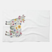 Waterverf Wildflowers in de vorm van een Schattige Theedoek (Horizontaal)