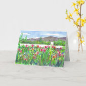 Waterverf Wildflowers Landschap Happy Birthday Kaart (Gele Bloem)