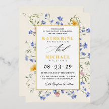 Waterverf Wildflowers Meadow details RSVP Wedding