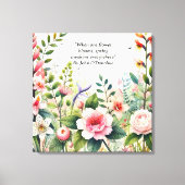 Waterverf Wildflowers met Spring Quote Floral Canvas Afdruk (Voorkant)