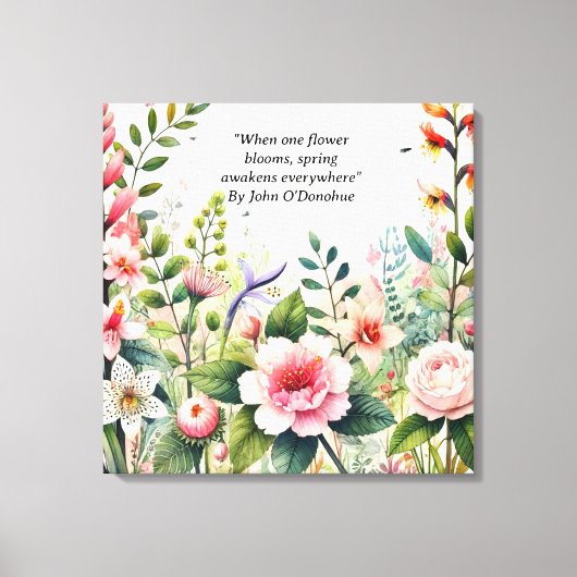 Waterverf Wildflowers met Spring Quote Floral Canvas Afdruk (Voorkant)