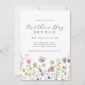 Waterverf Wildflowers Moederdag Brunch Kaart (Voorkant)