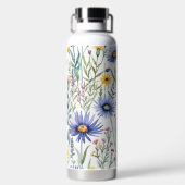 Waterverf Wildflowers Monogrammed Floral Waterfles (Achterkant)