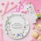 Waterverf Wildflowers Retirement Party Papieren Bordje (Feest)
