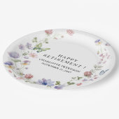 Waterverf Wildflowers Retirement Party Papieren Bordje (Gekanteld)