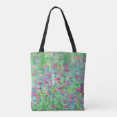Waterverf Wildflowers Roze Bloemen Art Canvas tas (Achterkant)