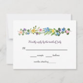 Waterverf Wildflowers RSVP Response Kaart (Voorkant)