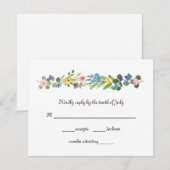 Waterverf Wildflowers RSVP Response Kaart (Voorkant / Achterkant)