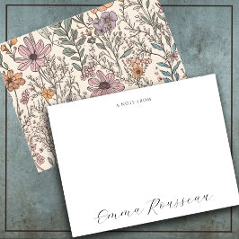 Waterverf Wildflowers Script Note van Notitiekaartje