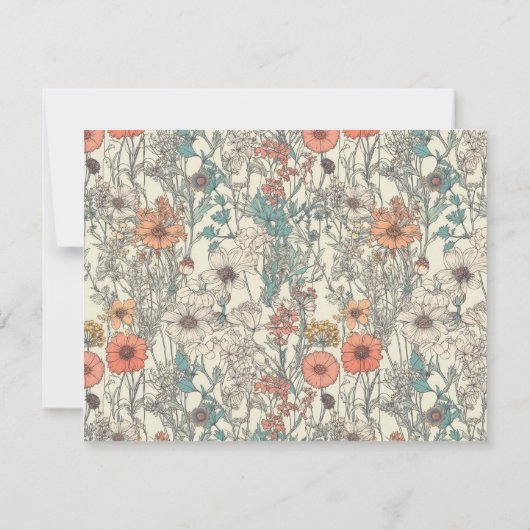 Waterverf Wildflowers Script Note van Notitiekaartje (Achterkant)