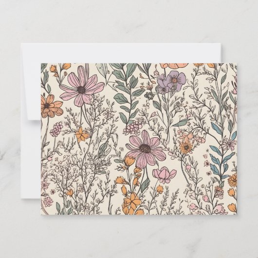 Waterverf Wildflowers Script Note van Notitiekaartje (Achterkant)