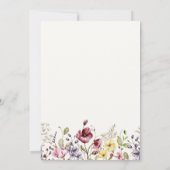 Waterverf Wildflowers Sip and See Baby shower Kaart (Achterkant)