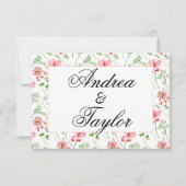 Waterverf Wildflowers Trouwlied Verzoek RSVP Kaartje (Voorkant)