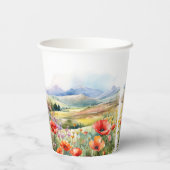 Waterverf Wildflowers viering van het leven begraf Papieren Bekers (Achterkant)