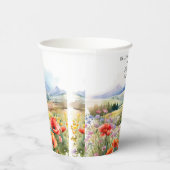 Waterverf Wildflowers viering van het leven begraf Papieren Bekers (Rechts)