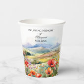 Waterverf Wildflowers viering van het leven begraf Papieren Bekers (Voorkant)