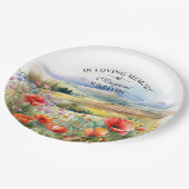 Waterverf Wildflowers viering van het leven begraf Papieren Bordje (Gekanteld)