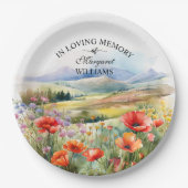 Waterverf Wildflowers viering van het leven begraf Papieren Bordje (Voorkant)