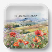 Waterverf Wildflowers viering van het leven begraf Papieren Bordje (Voorkant)