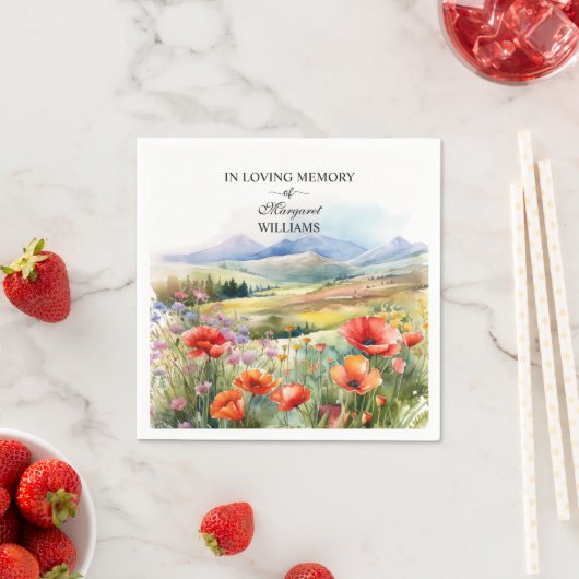 Waterverf Wildflowers viering van het leven begraf Servet (Insitu)