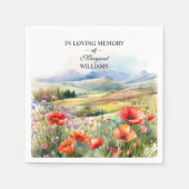 Waterverf Wildflowers viering van het leven begraf Servet (Voorkant)