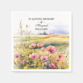 Waterverf Wildflowers viering van het leven begraf Servet (Voorkant)